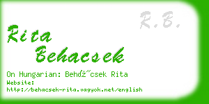 rita behacsek business card